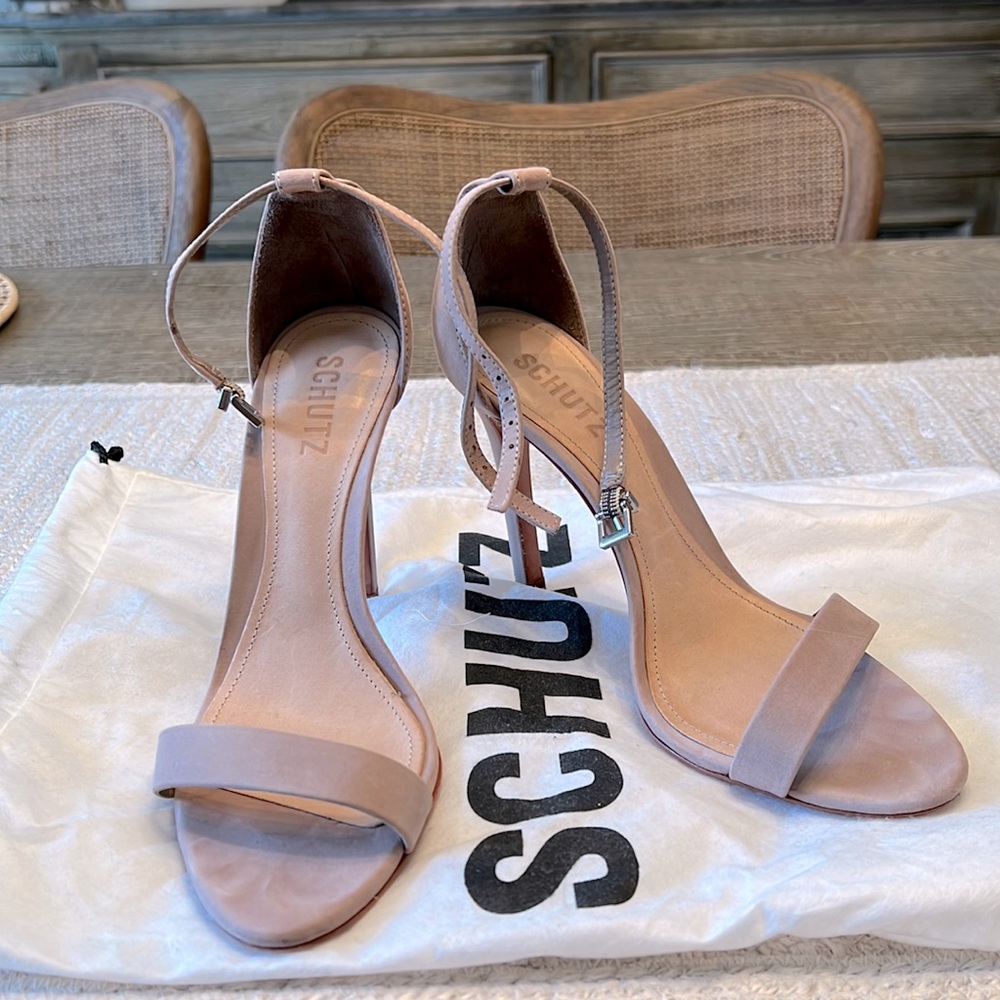 Schutz suede, leather stilettos